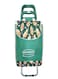 Folding Essential Shopping Trolley- WHEELS # GREEN LEAF   Fabric Luggage Bag with Wheels   Shopping Cart   Shopping Trolley with Wheels   Portable Trolley   Foldable Shopping Bag
