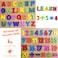 CRAFT MAGIC 51 Pieces of Wooden Board Learning Toy A to Z Alphabet, 1 to 20 Counting Numbers, Educational Activity Game for Kids (Set of 2)