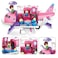 Cargo Aircraft Aeroplane Car Toy with dressing table, bed - Dining table -umbrella many more Play Set Kids- Girls choice Airplane toy with Cargo carrier airplane toy (Pink)
