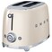 Smeg 50's Style Toaster TSF01CRUK, 950 W, Cream, 6 Toasting Levels