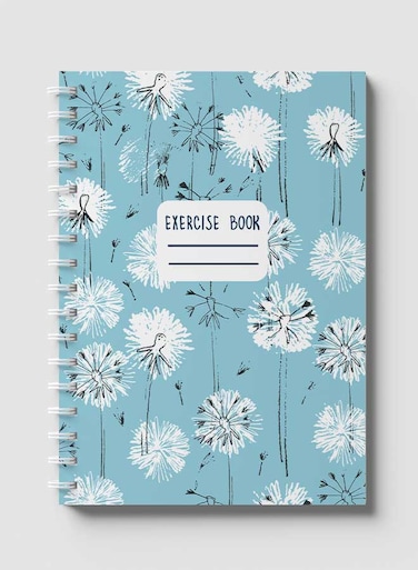 Lowha Spiral Notebook With 60 Sheets And Hard Paper Covers With Dandelions Design, For Jotting Notes And Reminders, For Work, University, School