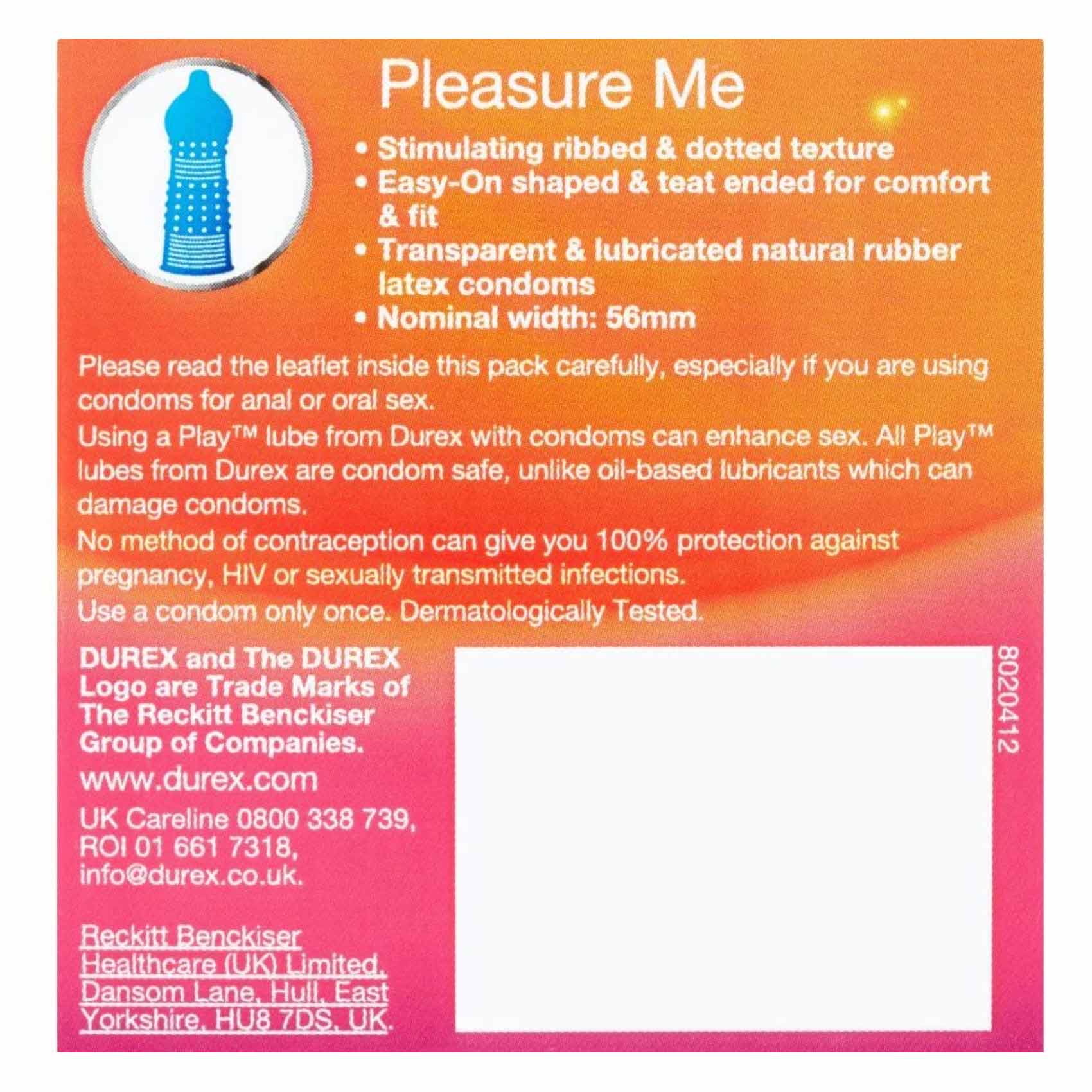 Durex Pleasure Me Condoms 3 Pieces