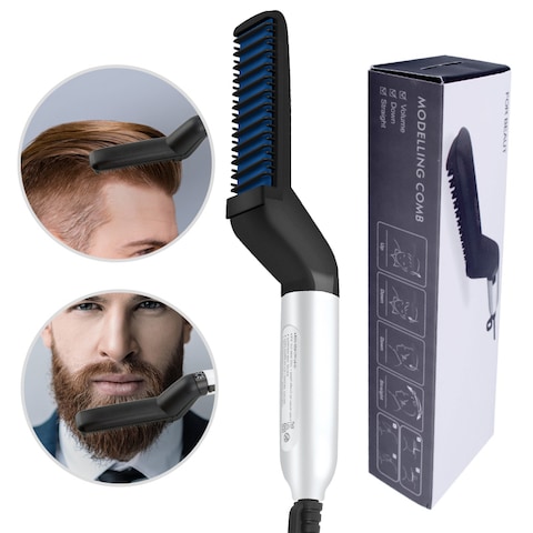 Generic Multifunctional Hair Comb Brush Beard Straightener Hair Straighten Electric Beard Straightening Comb Quick Hair Styler For Men Online Carrefour UAE