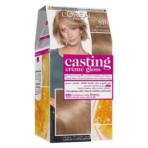 L&#39;Oreal Paris Casting Cream Gloss Hair Dye, Ashy Blond - 810