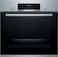 Bosch Series 6 Built-In Oven With Added Steam Function 60 x 60cm, LCD Display Control, 8 Heating Methods, Stainless Steel, HIJ557YS0M