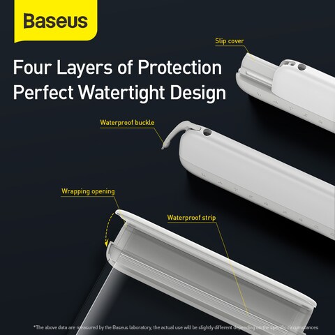 Baseus AquaGlide Waterproof Phone Case, IPX8 Certified 30M Waterproof Phone Pouch Waterproof Cell Phone Case Fit for Big Phones up to 7.2&quot; For iPhone 15 Pro Max/Plus/14/13/12/S24/S23 Ultra White