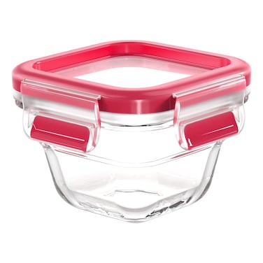 Tefal MasterSeal Square Glass Food Container Red And Clear 180ml