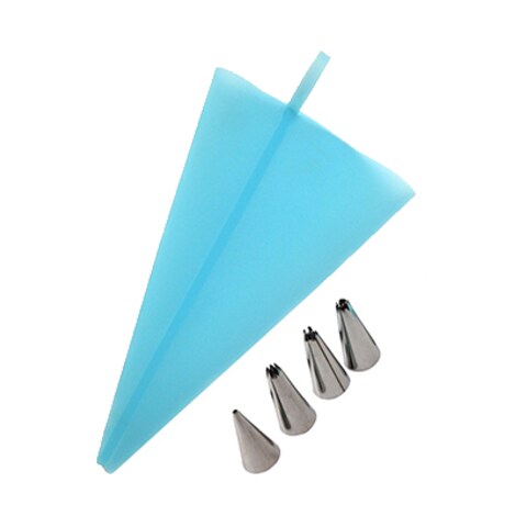 Big Icing Bag With 4 Stainless Steel Nozzles Decoration