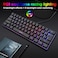 HXSJ Wired Gaming Keyboard RGB Streamer Wired Keyboard 61-key Gaming Keyboard for Game/Office(V700 Black)