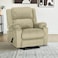 In House Velvet Rocking &amp; Rotating Recliner Chair - Dark Ivory - AB02