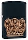 Zippo 29409 218 Zippo Three Monkeys Emblem Black Matte Windproof Lighter
