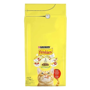 Purina Friskies Beef And Chicken Vegetables Cat Food 1.7Kg