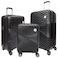 Biggdesign Moods Up 3-Piece Luggage Set, High-Resistance and Durable ABS Material, 360&deg; Swivel Wheels made of Silicone, Superior Quality, Comfort, Secure Travels with Special Lock System, Black