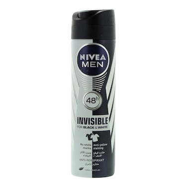 NIVEA MEN Antiperspirant Spray for Men, 48h Protection, Black &amp; White Invisible Original, 150ml