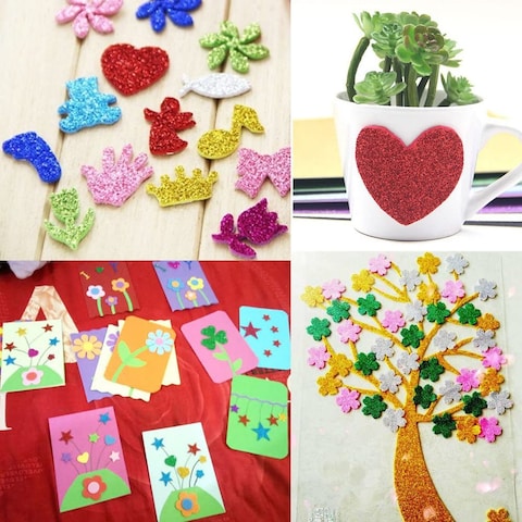 Generic Glitter Foam Sheet Sparkles Self Adhesive Sticky 30 X 20cm Back Paper 10-Pack For Children&#39;S Craft Activities Diy Cutters Art Assorted Colors