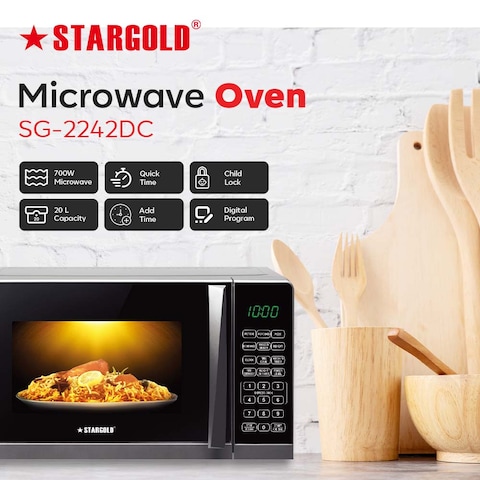 STARGOLD Microwave Oven With Grill and Child Lock Oven 20L 700 Wattage