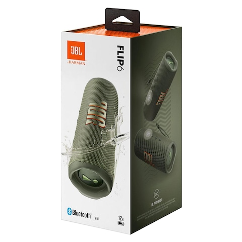 JBL Flip 6 IP67 Portable Bluetooth Speaker Waterproof With Powerful Sound And Deep Bass Green