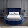 In House Lotus Velvet Bed Frame - King - 200x180 cm - Dark Blue