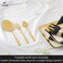 LIFE SMILE Cutlery Set, 18/10 Pure Stainless Steel Flatware Set with Stand, Rust Proof &amp; Fade Proof Dinnerware Set (SHINE GOLD, 88 Pieces)