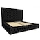 In House Valencia Velvet Bed Frame - Queen - 200x140 cm - Black
