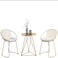 Yulan Modern Luxury Iron Golden Metal Living Room Table &amp; Chair Set for Bar Dresser Coffee Leisure Balcony Hallway (E) 500