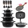 Cookware Set 17 pieces - LIFE SMILE Pots and Pans set Ceramic Non Stick Coating 100% PFOA FREE, Die Cast aluminum Cooking Set include Casseroles &amp; Shallow Pot &amp; Pancake Pan &amp; Silicone Utensils