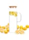 MIBRU Cold Drinks Juice Glass Jug Wood Lid 1500ml Glass Pitcher With Lid Hot And Cold Water Jug, Juice And Iced Tea Beverage Carafe Handmade Water Jug For Water Ice Lemon Tea