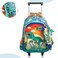 Eazy Kids - 17" Set of 3 Trolley School Bag Lunch Bag &amp; Pencil Case Dinosaur - Orange