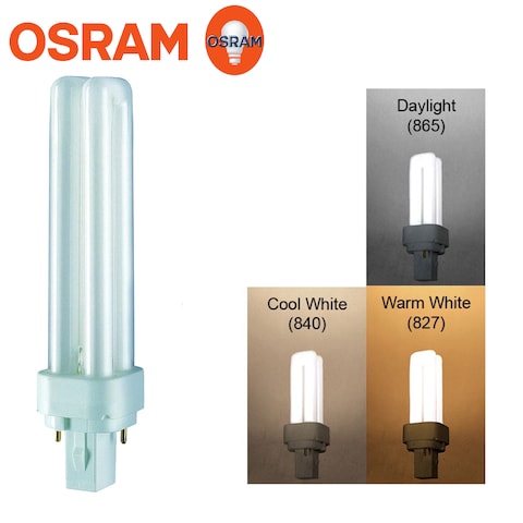 Osram 26W Dulux D Warm White CFL Bulb 2 Pin - Pack Of 4