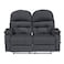 In House Velvet Double Cinematic Recliner Chair With Cups Holder - Dark Grey - NZ80