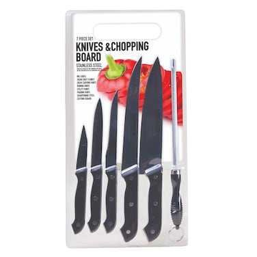 Uncle Bills Knife &amp; Chopping Board 7Pc