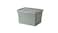 Storage box with lid, grey-green, 38x51x30 cm