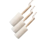 اشتري Set Of 3 Kitchen Sponge Wooden Handle Scrubber Sponge For Cleaning Glass, Cups etc. Kitchen Tool For Removing Hard Stain Like Coffee, Milk etc. في الامارات