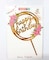 Party Time Round Floral Design Acrylic Golden Color Happy Birthday Cake Topper for Birthday Decoration/Happy Birthday Cake Decoration Item - Cake Topper