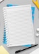 Lowha Spiral Notebook With 60 Sheets And Hard Paper Covers With Summer Meadows Light Blue Design, For Jotting Notes And Reminders, For Work, University, School