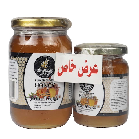 Bee Happy Clover Flower Honey - 450 gram + Honey - 250 gram