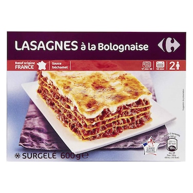Carrefour Frozen Lasagna Bolognese 600G