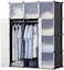Generic 12 Storage Cube Organizer Wardrobe Modular Closet Plastic Cabinet, Cubby Shelving Storage Drawer Unit, Diy Modular Bookcase Closet System With Doors For Clothes, Shoes, Toys Black And White