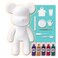 DIY CREATE YOUR OWN UNIQUE ACRYLIC FLUID POURING PAINT MONEY SAVING BEAR (13 inch - 33 cm) COMPLETE SET, Colors: Dark-Purple, Gold, Black, Rose-Red, Blue-Green, Fun Creative Gift