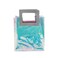 Transparent Clear Nylon Gift Bag High Quality PVC Handled Gift and Shopping Bag (Silver, 18x20x10 cm) - Pack of 12