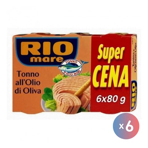Rio Mare Tuna Olive Oil - 80gm - 6 Pieces