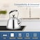 HTH Whistling Tea Kettle Stovetop, Stainless Steel, Mirror Finish, 3L