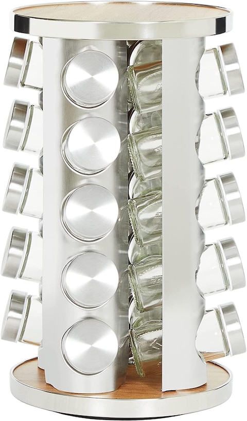 Atraux Spice Rack Organizer With 20 Jars, Rotating Seasoning Tower For Home &amp; Kitchen