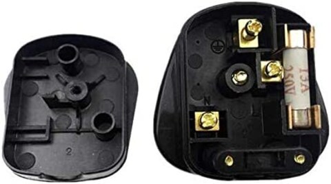 2Pcs Black 3 Pin UK Mains Top Plug 13A 13 AMP Appliance Power Socket Fuse Adapter Household,2 pcs