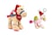 Bundle item - Beige camel with Santa hat with Merry Christmas print on red bandana, size 18cm + Pink key ring with Santa Hat 12cm