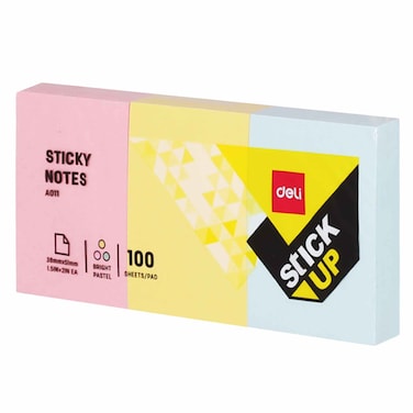 Deli Sticky Note 1.5x2 Inch 3 Colors Mixed Pack