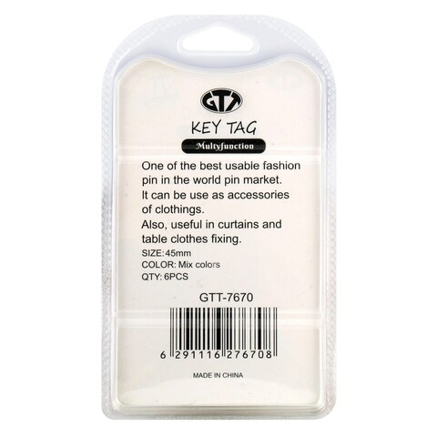 GTT Multifunctional Key Tag GTT-7670 Multicolour 45mm Set of 6