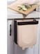 Hanging Trash Can for Kitchen Cabinet Door, Collapsible Trash Bin Small Compact Garbage Can Attached to Cabinet Door Kitchen Drawer Bedroom Dorm Room Car Waste Bin (Coffee)