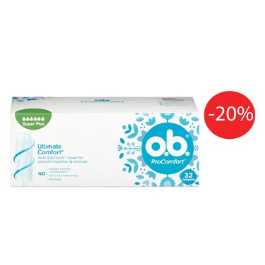 O.B. Procomfort Super Plus 16 Tampons 20% Off