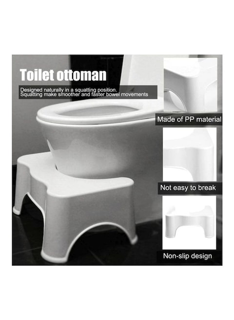 Generic Polypropylene Toilet Stool White 28X44.5X21Centimeter